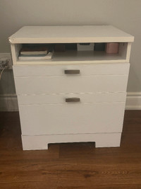 White Bed Side Table (Matching Dresser Available)