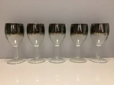 SET 5 VERRES À VIN TRANSPARENTS MERCURE VINTAGE RETRO MIDCENTURY, View more