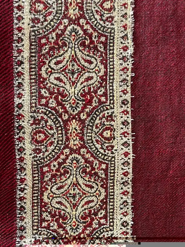 Dual Colour Maroon & Brown Dyed Border Embroidered Wool Shawl in Women's - Other in Oshawa / Durham Region - Image 5