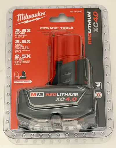 Milwaukee M12 Extended Capacity (XC) 4 Ah Battery - New, View more