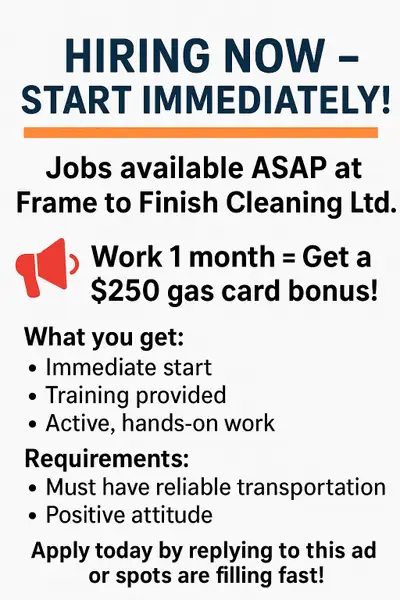 Jobs available ASAP as a Cleaning Technician. Work 1 month = Get a $250 gas card bonus! What you get...
