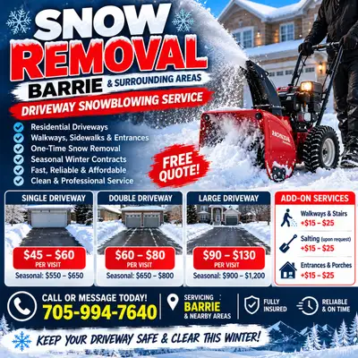 Snow Removal Barrie ❄️ | Driveways & Walkways , View more