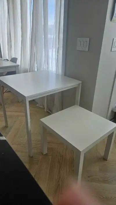 ikea table and coffee table, View more
