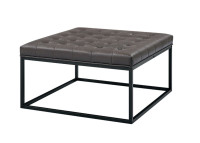 Faux Leather Tufted Square Ottoman - Markleeville 32" Wide