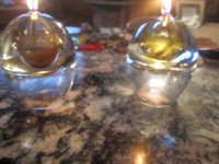 Crystal Ball Glass Art Oil Lamp Candle Light  Vintage