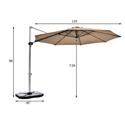 11' Patio Cantilever Offset Umbrella, View more