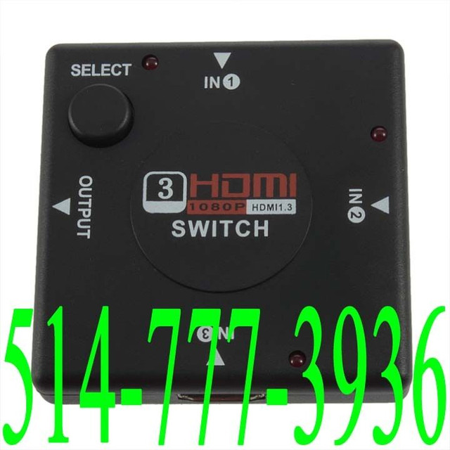 3Port 1080P HDMI Switch Video Selector Hub PS3 PS4 XBOX ONE DVD dans Autre  à Laval/Rive Nord