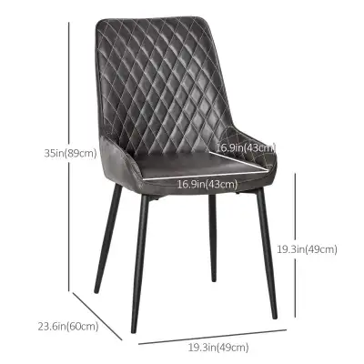 Heavy duty retro Dining Chair PU Leather Upholstered Side Chair, View more