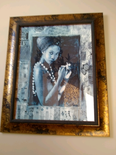 Beautiful framed wall art. 29"W x 35"H. In perfect condition.