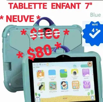 Excellente tablette pour enfant Flambant neuve dans sa boîte 7 pouces Android 9 64go 4 Go ram * QUAD...
