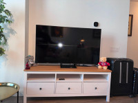TV STAND, white stain/light brown - EXCELLENT CONDITION!