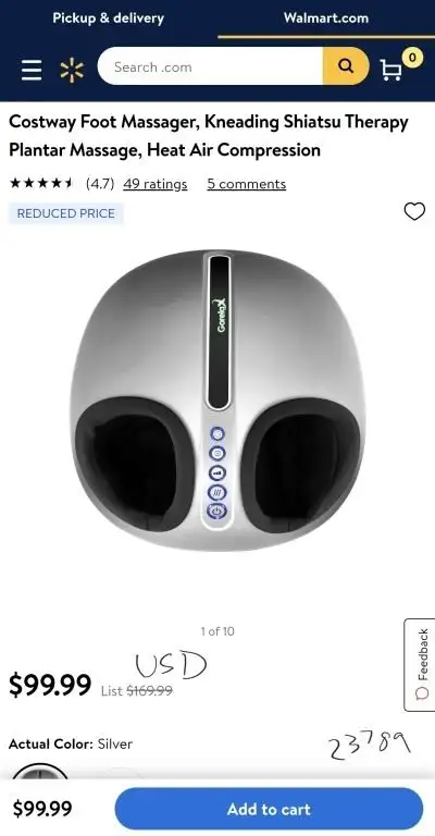 Costway: Foot Massager Kneading Shiatsu Therapy, View more