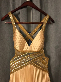 Angela gold prom dress
