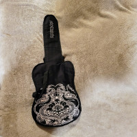Guitar Hero Guitar Black Carrying Case Skulls Bag Strap Soft Rea