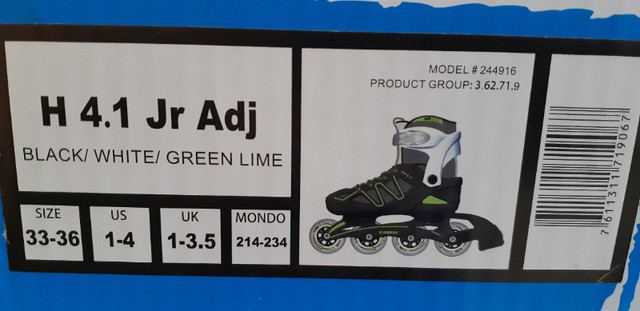 Junior Rollerblades Size 33-36/US 1-4 in Skates & Blades in Markham / York Region - Image 2