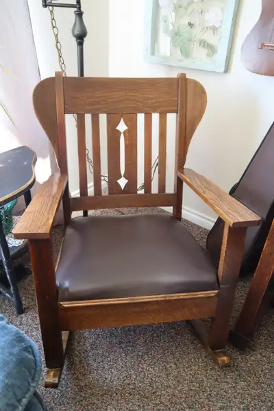 ANTIQUE MISSION OAK ROCKING CHAIR (c. 1910-1920), View more