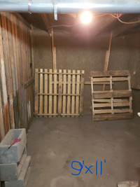 Storage lockers in heated basement for rent (2 sizes)