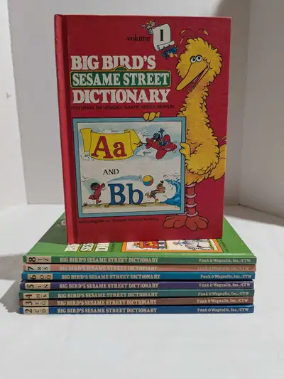 Big Bird's Sesame Street Dictionary Vol 1-8 Hardcover Books C, View more