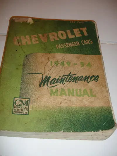 GM Original GM Chevrolet Passenger cars 1949-54 Maintenance manual PSD 53-5, used condition typical...