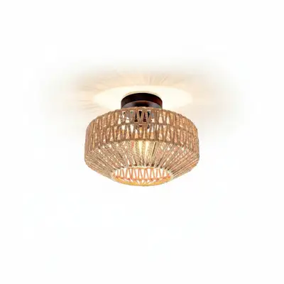 NEW - Boho Rattan Light Fixture, View more