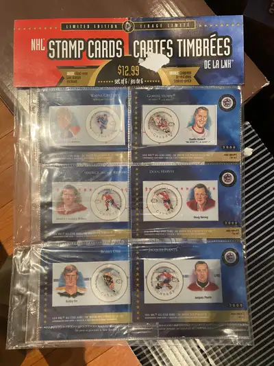 6 NHL Canada Post stamp cards collection., View more