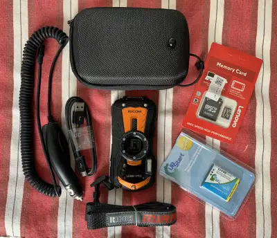 RICOH WG-70 16MP Waterproof-Rugged Digital Camera+New Battery+64Gb Sd Card https://www.facebook.com/...