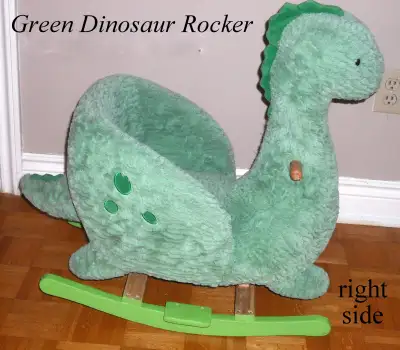 Green Dinosaur Rocker SIT IN, contained, wood/metal frame, plush, View more