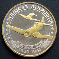 1939-1945 Medal: American Airpower - F4U Corsair, 1 oz, Silver