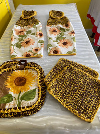 Sunflower tea towel set 