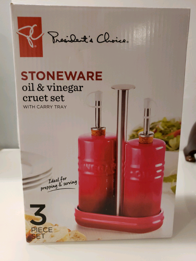 Stoneware Oil & Vinegar Bottle Cruet Set New, View more