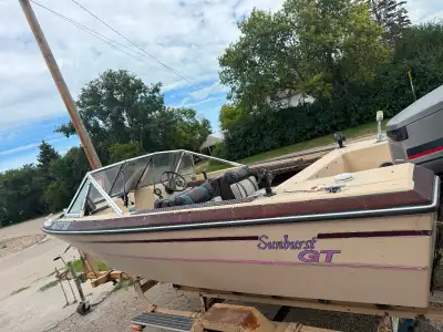 Open bow boat for sale Upgraded Yamaha motor. Good boat to fish or pull toys. Has been reapolstered.