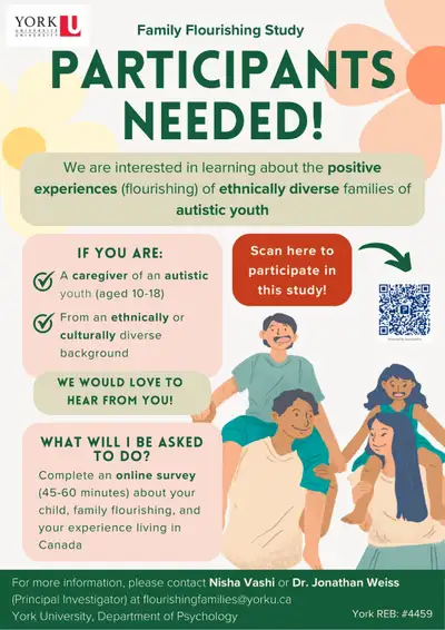 Participants Needed: Diverse Families of Autistic Youth!, View more