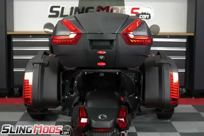 3-Piece Touring Saddlebag & Top Case Luggage System with LED Running, Brake & Turn Signals for the C...