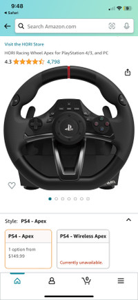 PS4 steering wheel and pedals
