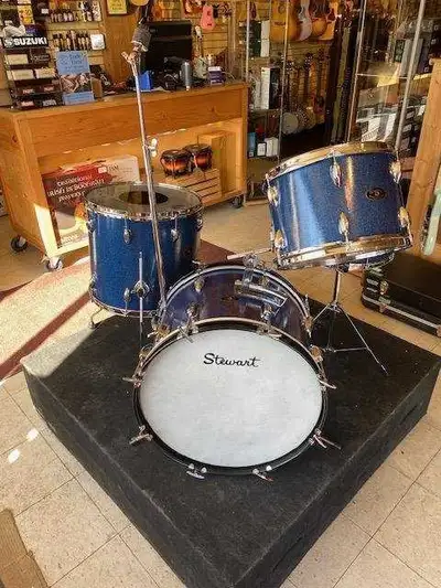 used Stewart 1960s Blue Sparkle Drums (Shells & Snare Stand), View more