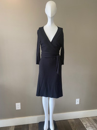 Ralph Lauren Black Faux Wrap Dress - Medium