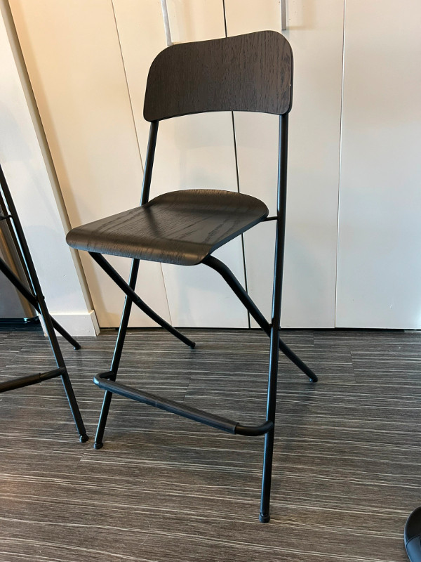 FRANKLIN Bar stool with backrest, foldable, black in Chairs & Recliners in Winnipeg - Image 2