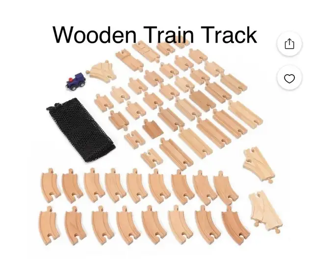 New Wooden Train Track Set 53 pcs in Toys in Oshawa / Durham Region - Image 2