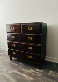 Commode - Military Chest Mahogany and brass from 19th century