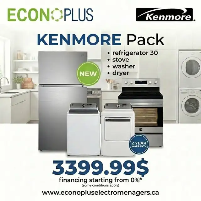 ECONOPLUS MEGA SALE  COMPLETE KENMORE HOME PACKAGE — $3,399.99 in Refrigerators in City of Halifax - Image 3