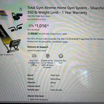 Complete home gym system.. barely used.. perfect condition.. retail $1016 on amazon
