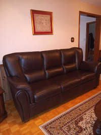 Custom-made leather sofa and recliners