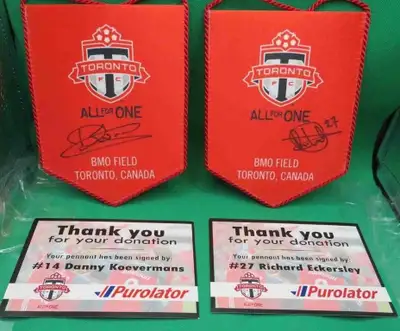 PARKER PICKERS - You get the 2 signed banners and their certificates of authenticity as one lot only...