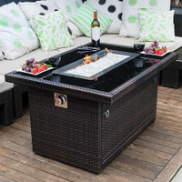 Outdoor Fire Table with wind guard accessory