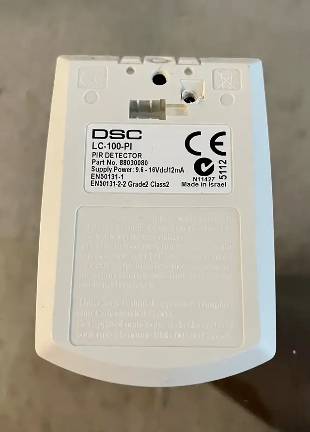 Indoor Wired PIR Motion Detector Pet Immune, DSC LC100PI64595458977666121