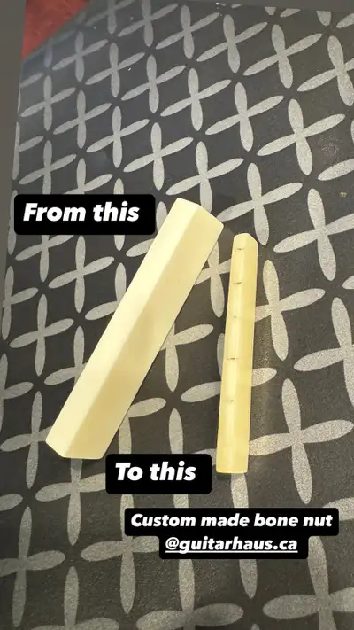 Custom made bone nut for your guitar , View more
