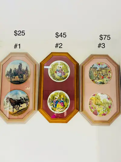 Vintage Love Story Germany plates with Wooden frame , View more