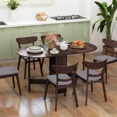 Space saving Oval Folding Dining Table, Drop Leaf kitchen table, View more