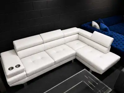 White Leather Sectional, View more