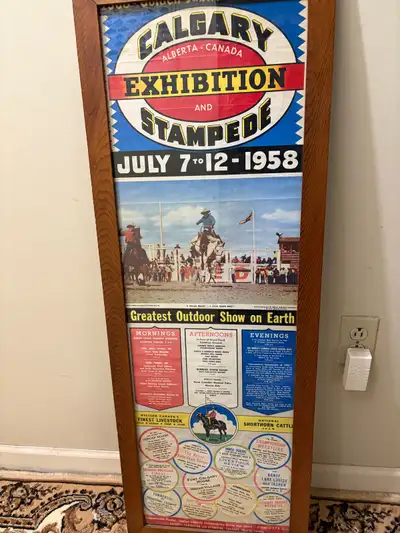Rare Calgary Stampede Poster in Frame , View more